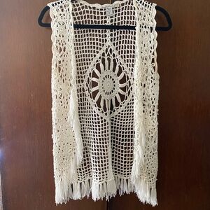 American Rag Cream Crochet Vest
